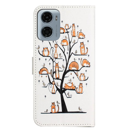 For Motorola Moto E15 4G  /  G05 4G Case Pattern Print PU Leather Wallet Phone Cover Cross Texture