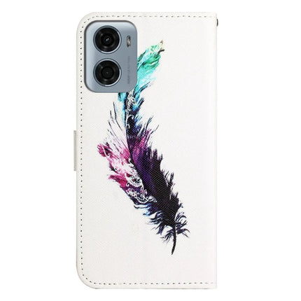 For Motorola Moto E15 4G  /  G05 4G Case Pattern Print PU Leather Wallet Phone Cover Cross Texture