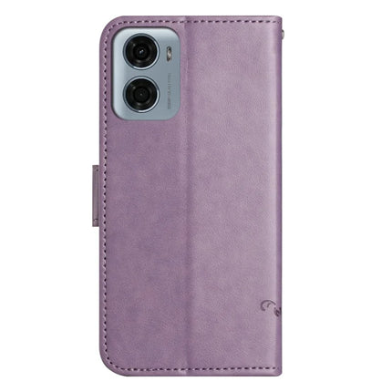 For Motorola Moto E15 4G  /  G05 4G Case Wallet Stand Imprinted Butterfly Flower PU Leather Phone Cover