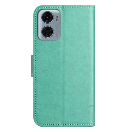 For Motorola Moto E15 4G  /  G05 4G Case Wallet Stand Imprinted Butterfly Flower PU Leather Phone Cover