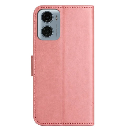 For Motorola Moto E15 4G  /  G05 4G Case Wallet Stand Imprinted Butterfly Flower PU Leather Phone Cover