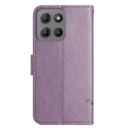 For Motorola Moto G15 4G  /  G15 Power 4G Case Wallet Stand Imprinted Butterfly Flower PU Leather Phone Cover