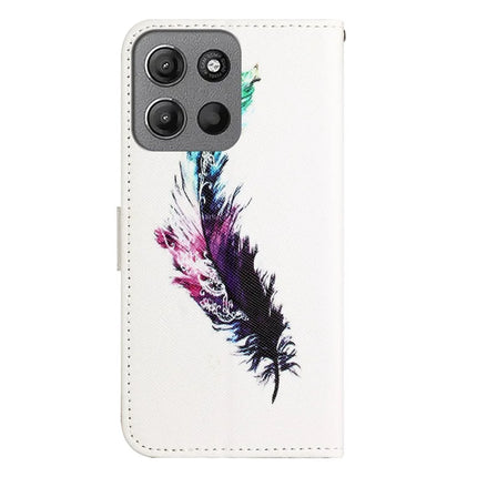 For Motorola Moto G15 4G  /  G15 Power 4G Case Pattern Print PU Leather Wallet Phone Cover Cross Texture