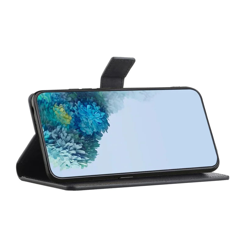 ShopCaseCart Stylish Wallet Motorola Moto G15 4G / G15 Power 4G Protective cover PU Leather Folio Phone Guard Litchi Texture, Black