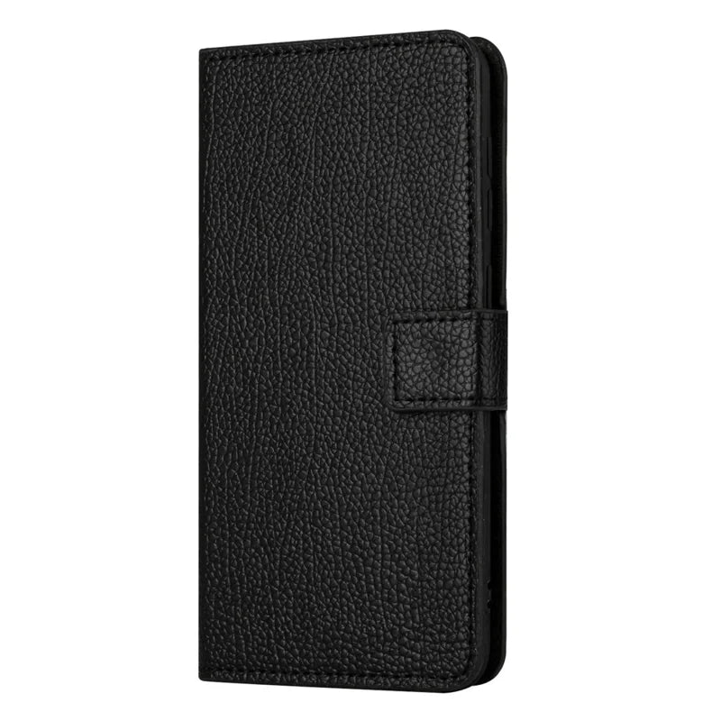 ShopCaseCart Stylish Wallet Motorola Moto G15 4G / G15 Power 4G Protective cover PU Leather Folio Phone Guard Litchi Texture, Black