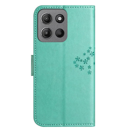 For Motorola Moto G15 4G  /  G15 Power 4G Case PU Leather Owl Tree Imprinted Wallet Phone Cover