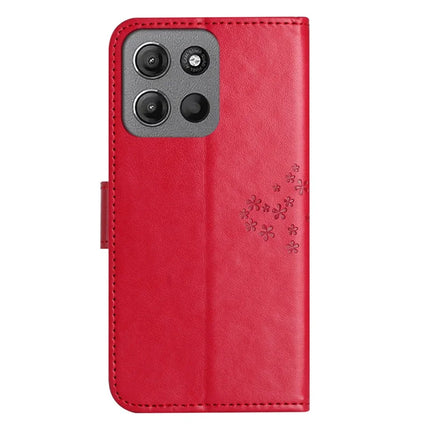 For Motorola Moto G15 4G  /  G15 Power 4G Case PU Leather Owl Tree Imprinted Wallet Phone Cover