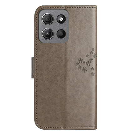 For Motorola Moto G15 4G  /  G15 Power 4G Case PU Leather Owl Tree Imprinted Wallet Phone Cover
