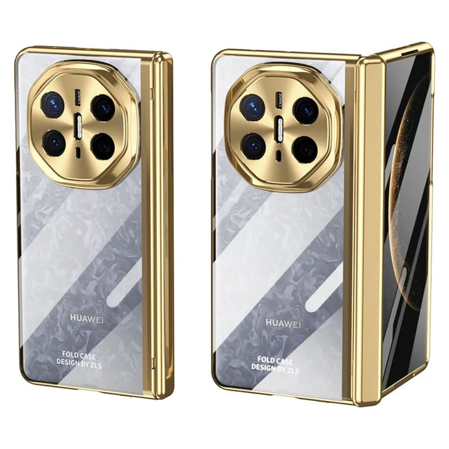 For Huawei Mate X6 Case Electroplating PC Folding Phone Cover - Gold