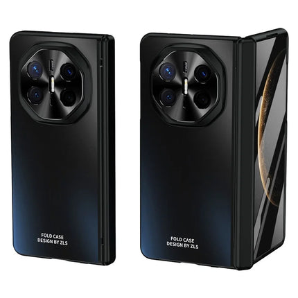 For Huawei Mate X6 Phone Case Hard PC Shockproof Cover with Front Screen Film - Black