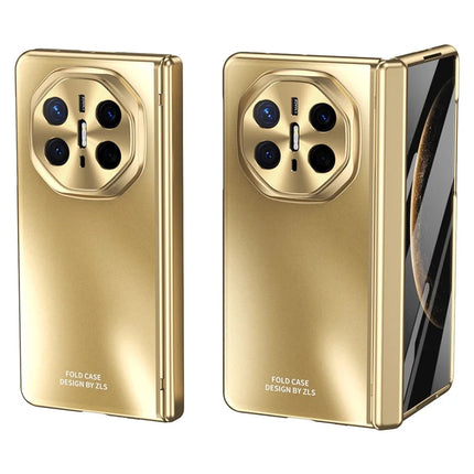 For Huawei Mate X6 Phone Case Hard PC Shockproof Cover with Front Screen Film - Gold