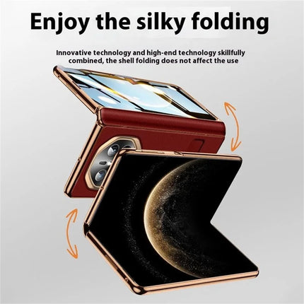 For Huawei Mate X6 Case PC + PU Phone Back Cover Built In Screen Protector