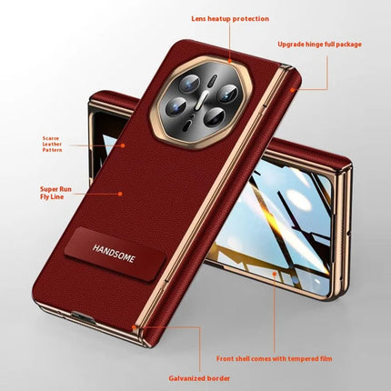 For Huawei Mate X6 Case PC + PU Phone Back Cover Built In Screen Protector