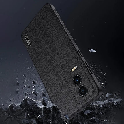 For Honor GT Case Wood Texture PU Leather Coated PC TPU Phone Cover