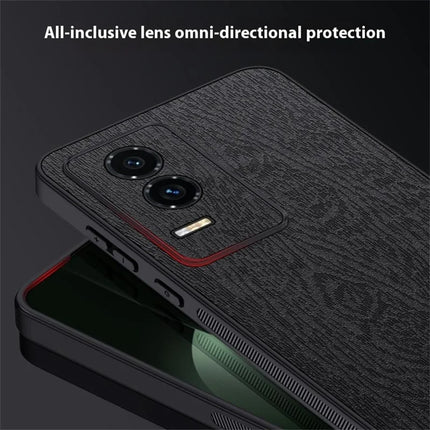 For Honor GT Case Wood Texture PU Leather Coated PC TPU Phone Cover