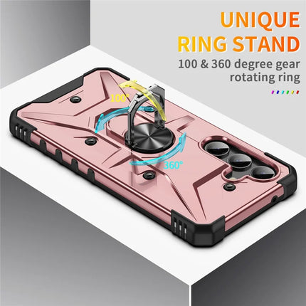 For Samsung Galaxy A26 5G Case PC+ TPU Anti-Drop Phone Cover with Ring Kickstand