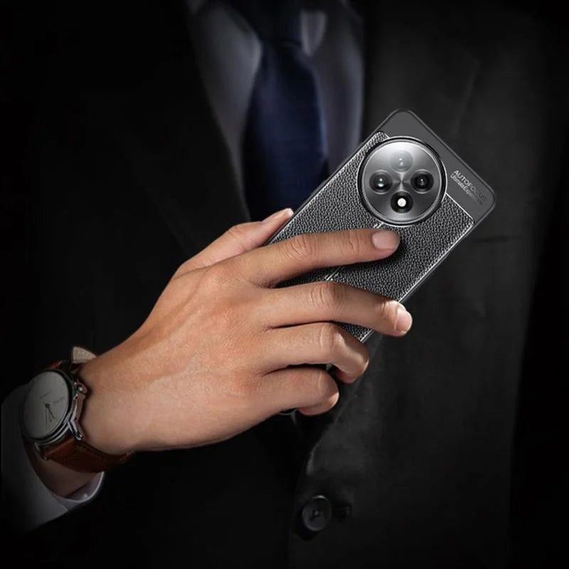 ShopCaseCart Slim Lightweight OnePlus Ace 5 5G Protective cover Litchi Texture TPU Flexible Phone Cover, Black