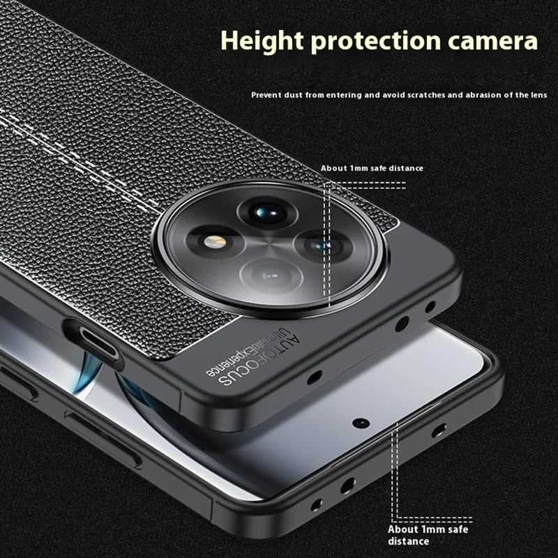 ShopCaseCart Slim Lightweight OnePlus Ace 5 5G Protective cover Litchi Texture TPU Flexible Phone Cover, Black