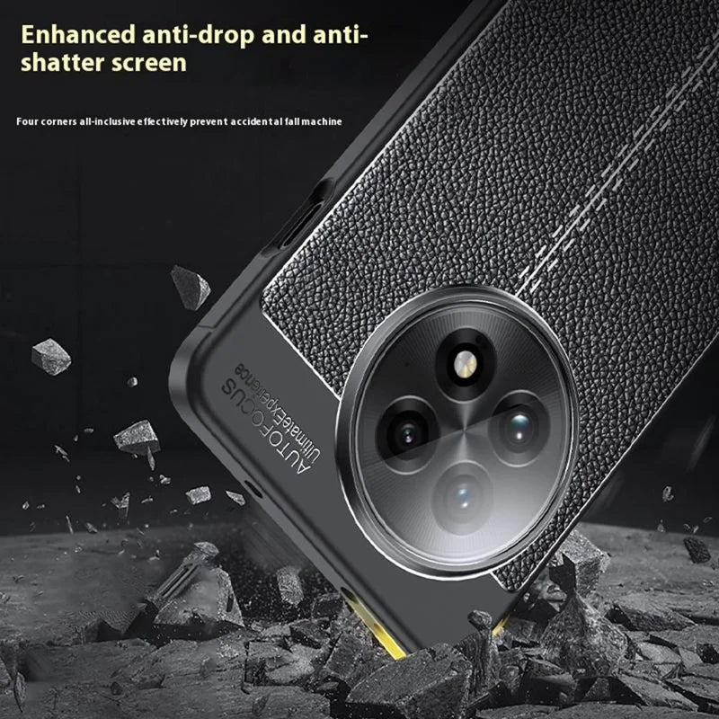 ShopCaseCart Slim Lightweight OnePlus Ace 5 5G Protective cover Litchi Texture TPU Flexible Phone Cover, Black