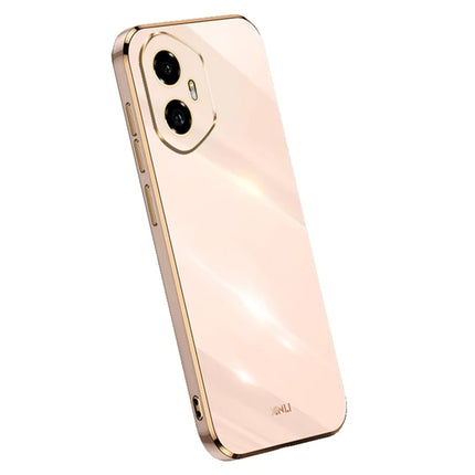 XINLI For Honor 300 Case TPU Phone Cover with Electroplating Frame - Pink