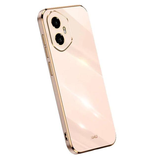 XINLI For Honor 300 Case TPU Phone Cover with Electroplating Frame - Pink