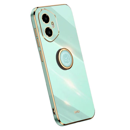 XINLI For Honor 300 Case Ring Kickstand Electroplating TPU Phone Cover - Cyan