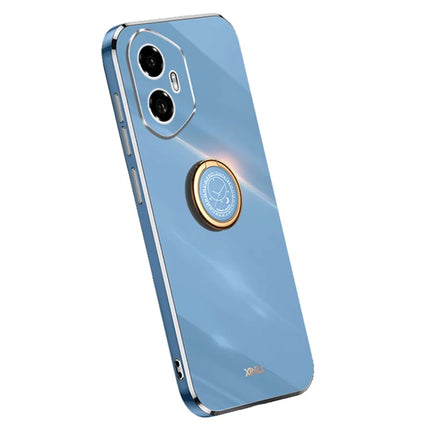XINLI For Honor 300 Case Ring Kickstand Electroplating TPU Phone Cover - Blue