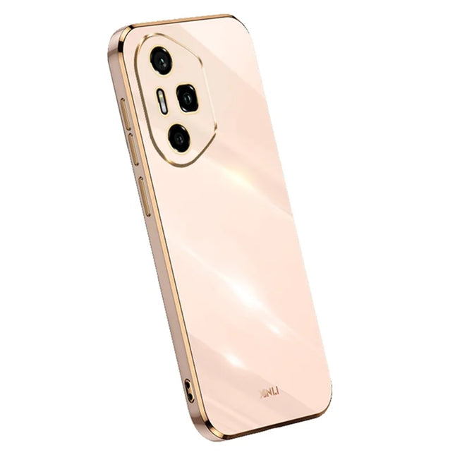 XINLI For Honor 300 Pro Case TPU Phone Cover with Electroplating Frame - Pink