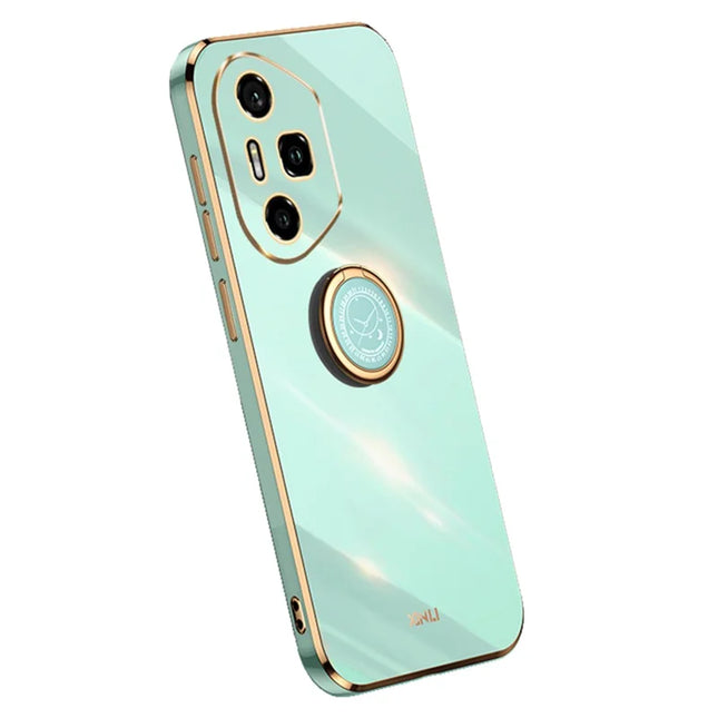 XINLI For Honor 300 Pro Case Ring Kickstand Electroplating TPU Phone Cover - Cyan