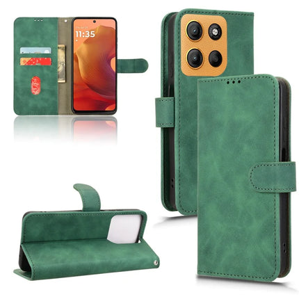 For Motorola Moto G15 4G Leather Case Skin Feel Anti Drop Wallet Flip Phone Cover