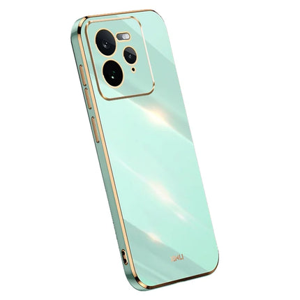 XINLI For Realme GT 7 Pro 5G Case TPU Phone Cover with Electroplating Frame - Cyan