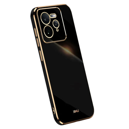 XINLI For Realme GT 7 Pro 5G Case TPU Phone Cover with Electroplating Frame - Black