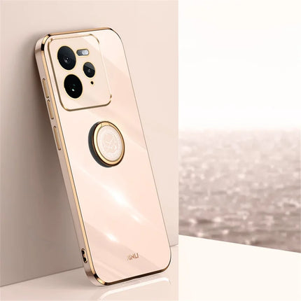 XINLI For Realme GT 7 Pro 5G Case Ring Kickstand Electroplating TPU Phone Cover