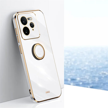 XINLI For Realme GT 7 Pro 5G Case Ring Kickstand Electroplating TPU Phone Cover