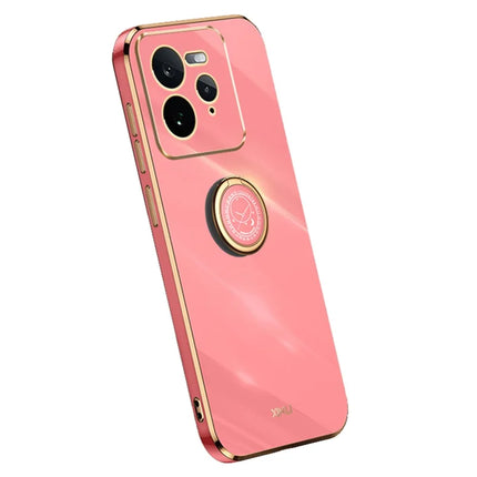 XINLI For Realme GT 7 Pro 5G Case Ring Kickstand Electroplating TPU Phone Cover - Red