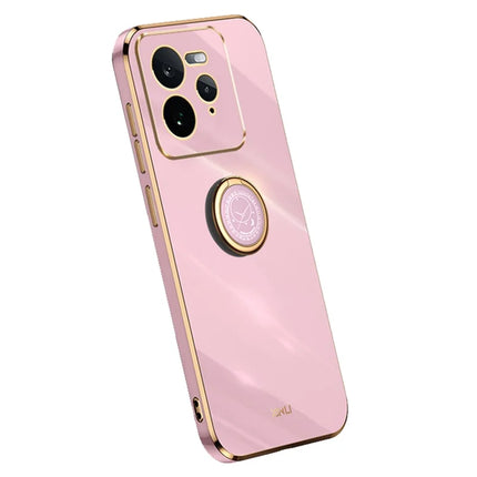 XINLI For Realme GT 7 Pro 5G Case Ring Kickstand Electroplating TPU Phone Cover - Purple