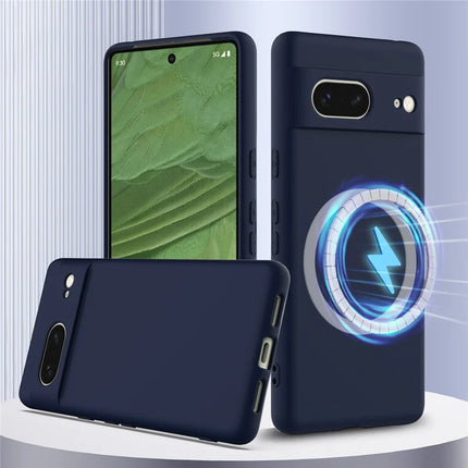 For Google Pixel 7 5G Case Compatible with MagSafe Liquid Silicone Phone Cover with Lanyard