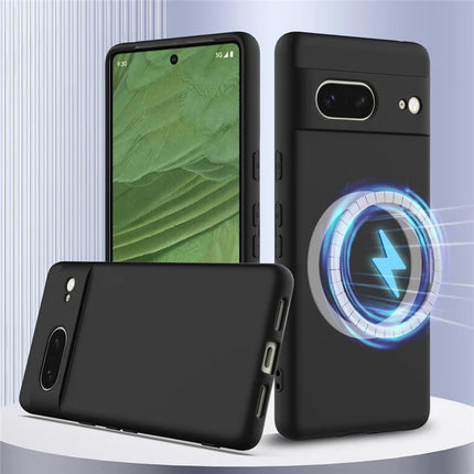 For Google Pixel 7 5G Case Compatible with MagSafe Liquid Silicone Phone Cover with Lanyard