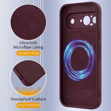 For Google Pixel 9 Case Compatible with MagSafe Liquid Silicone Phone Cover with Lanyard