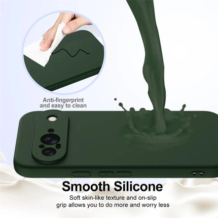 For Google Pixel 9 Case Compatible with MagSafe Liquid Silicone Phone Cover with Lanyard