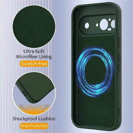 For Google Pixel 9 Case Compatible with MagSafe Liquid Silicone Phone Cover with Lanyard