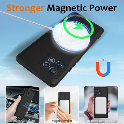 Liquid Silicone Case For Motorola Edge 40 Pro 5G  /  Edge+ (2023)  /  Moto X40 5G Compatible with MagSafe Phone Cover with Lanyard