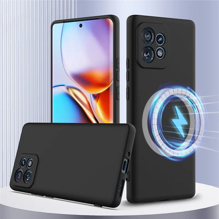 Liquid Silicone Case For Motorola Edge 40 Pro 5G  /  Edge+ (2023)  /  Moto X40 5G Compatible with MagSafe Phone Cover with Lanyard
