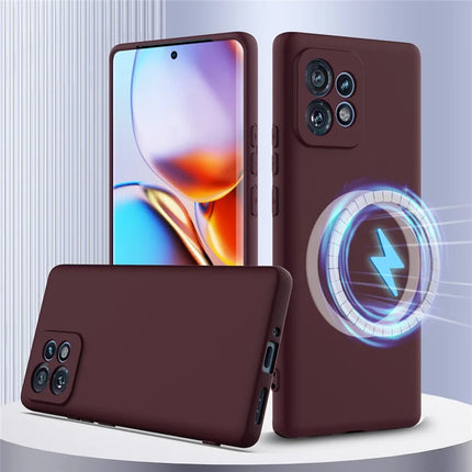 Liquid Silicone Case For Motorola Edge 40 Pro 5G  /  Edge+ (2023)  /  Moto X40 5G Compatible with MagSafe Phone Cover with Lanyard