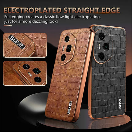AZNS For Honor 300 Ultra Case Electroplating Crocodile Texture PU + TPU Phone Cover