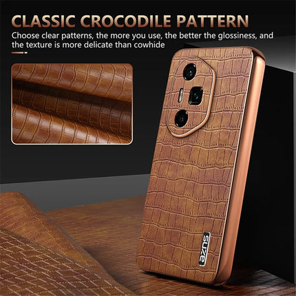 AZNS For Honor 300 Ultra Case Electroplating Crocodile Texture PU + TPU Phone Cover