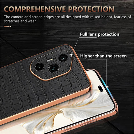 AZNS For Honor 300 Ultra Case Electroplating Crocodile Texture PU + TPU Phone Cover
