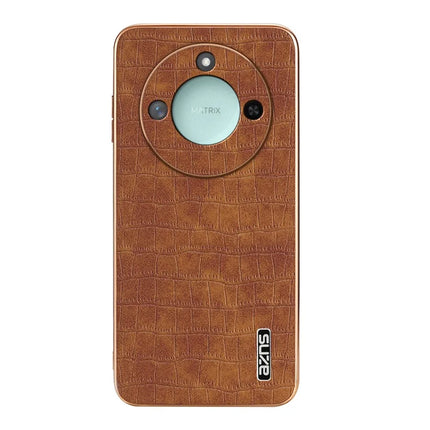 AZNS For Honor X60 5G Case Electroplating Crocodile Texture PU + TPU Phone Cover