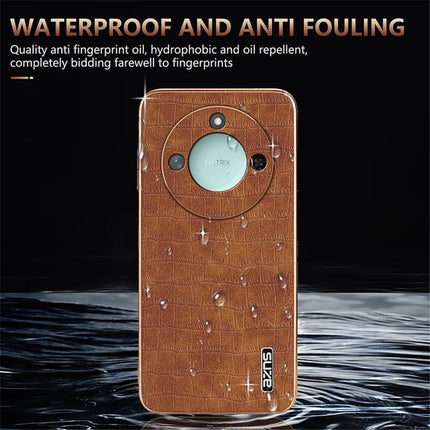 AZNS For Honor X60 5G Case Electroplating Crocodile Texture PU + TPU Phone Cover