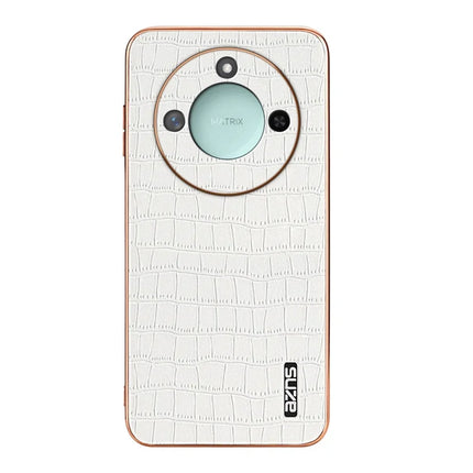 AZNS For Honor X60 5G Case Electroplating Crocodile Texture PU + TPU Phone Cover